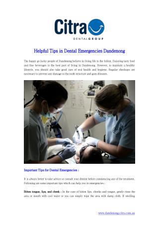 Helpful Tips in Dental Emergencies Dandenong