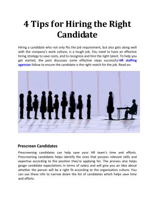 4 Tips for Hiring the Right Candidate