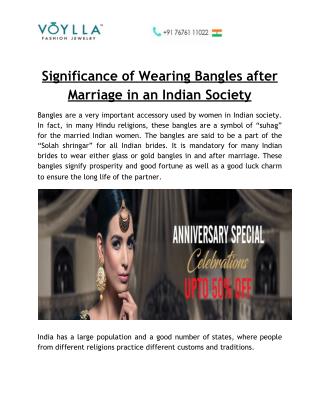 Significance of Wearing Bangles After Marriage in an Indian Society