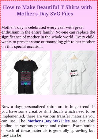 How to Make Beautiful T Shirts with Mothers Day SVG Files