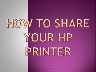 How to share HP Printer