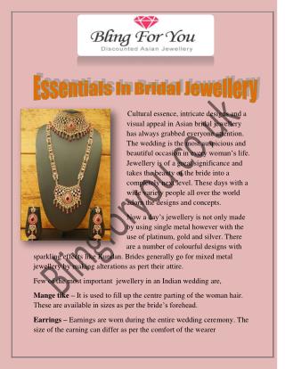 Essentials In Bridal Jewellery