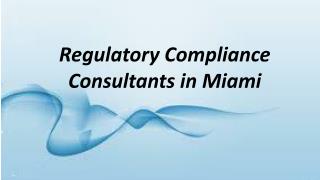 Regulatory Compliance Consultants in Miami