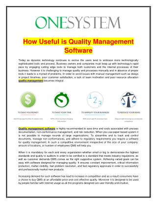 Quality Management Software