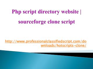Php script directory website | sourceforge clone script