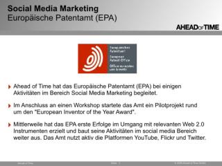 Das Europäische Patentamt (EPA) im Social Web