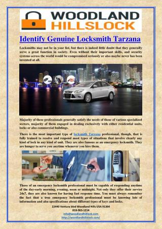Identify Genuine Locksmith Tarzana