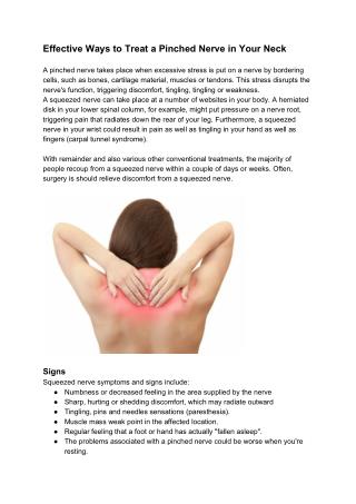 Effective Ways to Treat a Pinched Nerve in Your Neck
