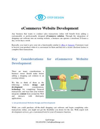 E-Commerce Website Design - Website Designers