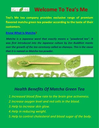Enhance Overall Health Benefits With Matcha Green Tea Powder.