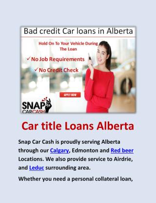 Bad credit Car loans in Alberta