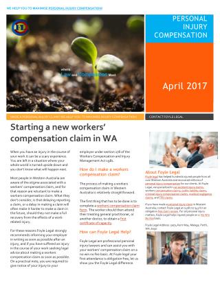 Starting a new workersï¿½ compensation claim in WA