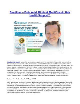 What is Biocilium Hair Growth Wellness Assistance?