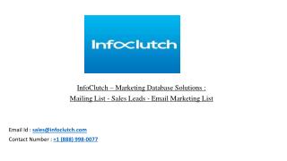 Mailing List - Sales Leads - Email Marketing List | InfoClutch