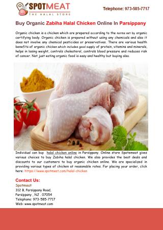 Buy Organic Zabiha Halal Chicken Online in Parsippany