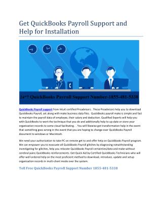 Get QuickBooks Payroll Support and Help for Installation