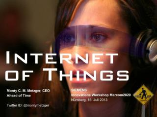 The Internet of Things: Sensors, Smart Objects & Quantified Self