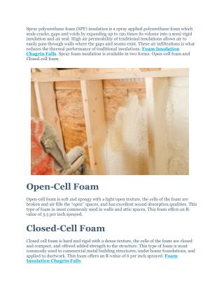 Foam Insulation Chagrin Falls