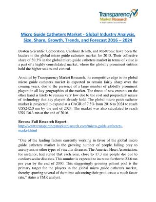 Micro Guide Catheters Market Research Report Forecast to 2024