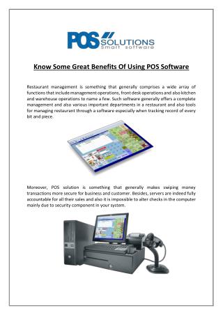 Know Some Great Benefits Of Using POS Software