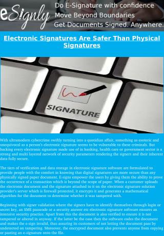 Prove Electronic Signatures Are More Secure Than Physical Signatures