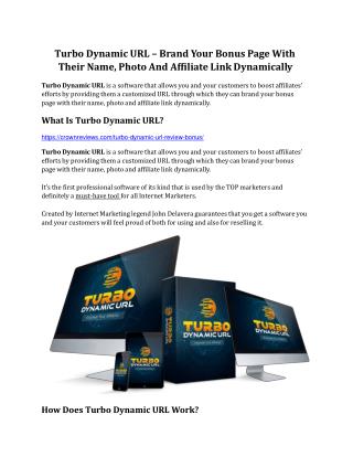 Turbo Dynamic URL Review & GIANT Bonus