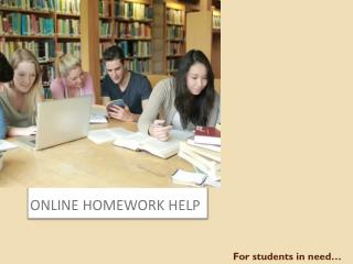 Online homework help