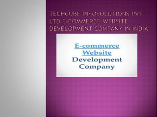 Techcube Infosolutions Pvt Ltd E-commerce website development company India.