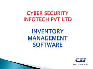 Inventory Management Software CS Infotech
