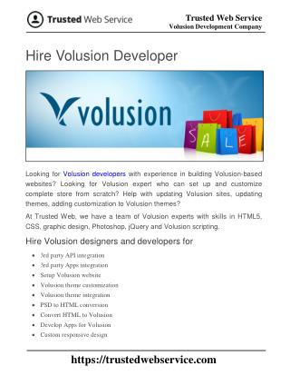 Hire Volusion Developer | Volusion Development Company in India