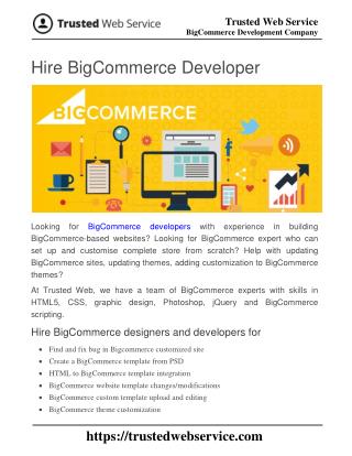 Hire BigCommerce Developer | BigCommerce Development Company in India