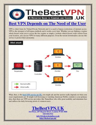 Best VPN Depends on The Need of the User