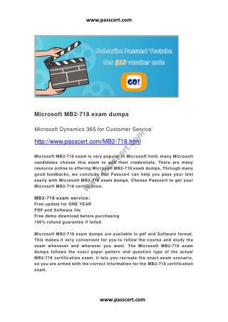 Microsoft MB2-718 exam dumps