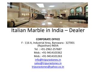 Italian Marble in India – Dealer