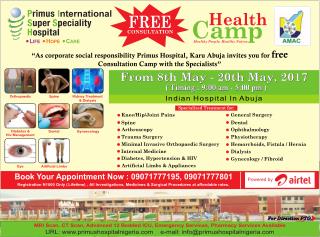 Free health camp in nigeria 8 may to 20 may-2017