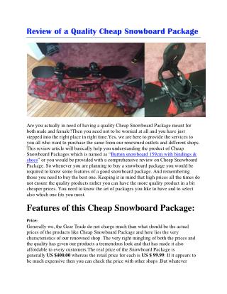 cheap snowboard package