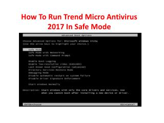 How To Run Trend Micro Antivirus 2017 In Safe Mode