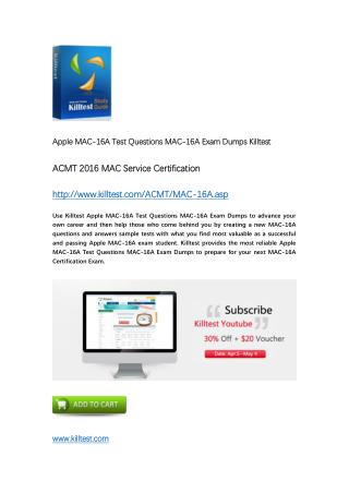 MAC-16A Apple Exam Dumps