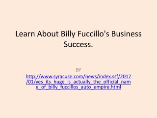 Learn About Billy Fuccillo's Business Success