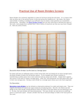 Learn the Practical Use of Room Dividers Screens