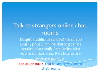 Talk to strangers online chat rooms