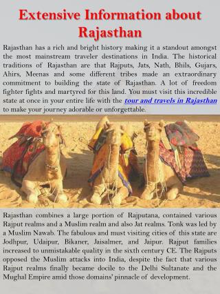 Extensive Information about Rajasthan