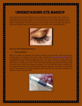 Understanding Eye Makeup