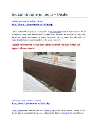 Indian Granite in India – Dealer