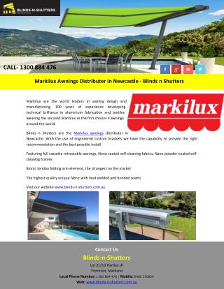 Markilux Awnings Distributer in Newcastle - Blinds n Shutters