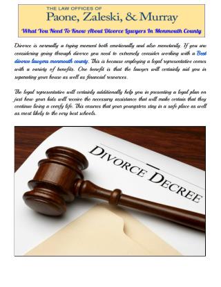 What You Need To Know About Divorce Lawyers In Monmouth County – Paonezaleski