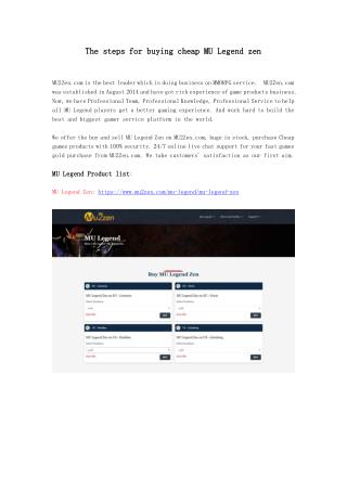 The steps for buying cheap MU Legend zen