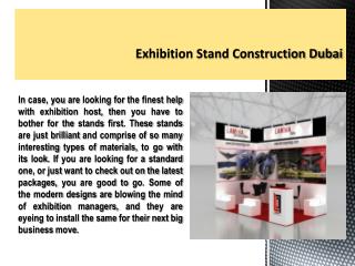 Exhibition Stand Construction Dubai