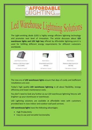 Led Warehouse Lightning Solutions