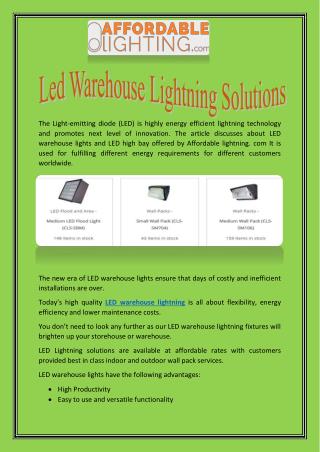 Led Warehouse Lightning Solutions